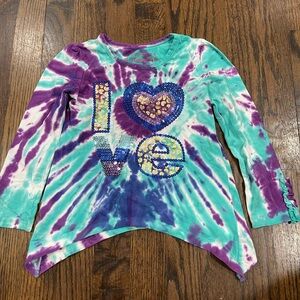 Colorful TieDye Love girls Shirt size 4